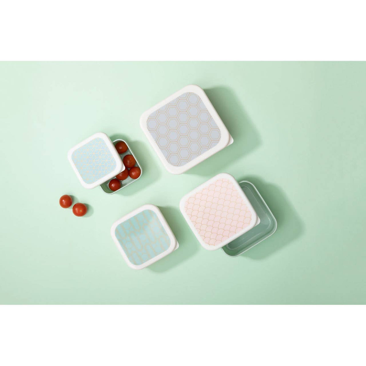 Frosted Deco Set of 4 Snack Boxes