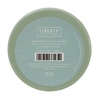 Liberty Sage Green Enamel Sugar Canister