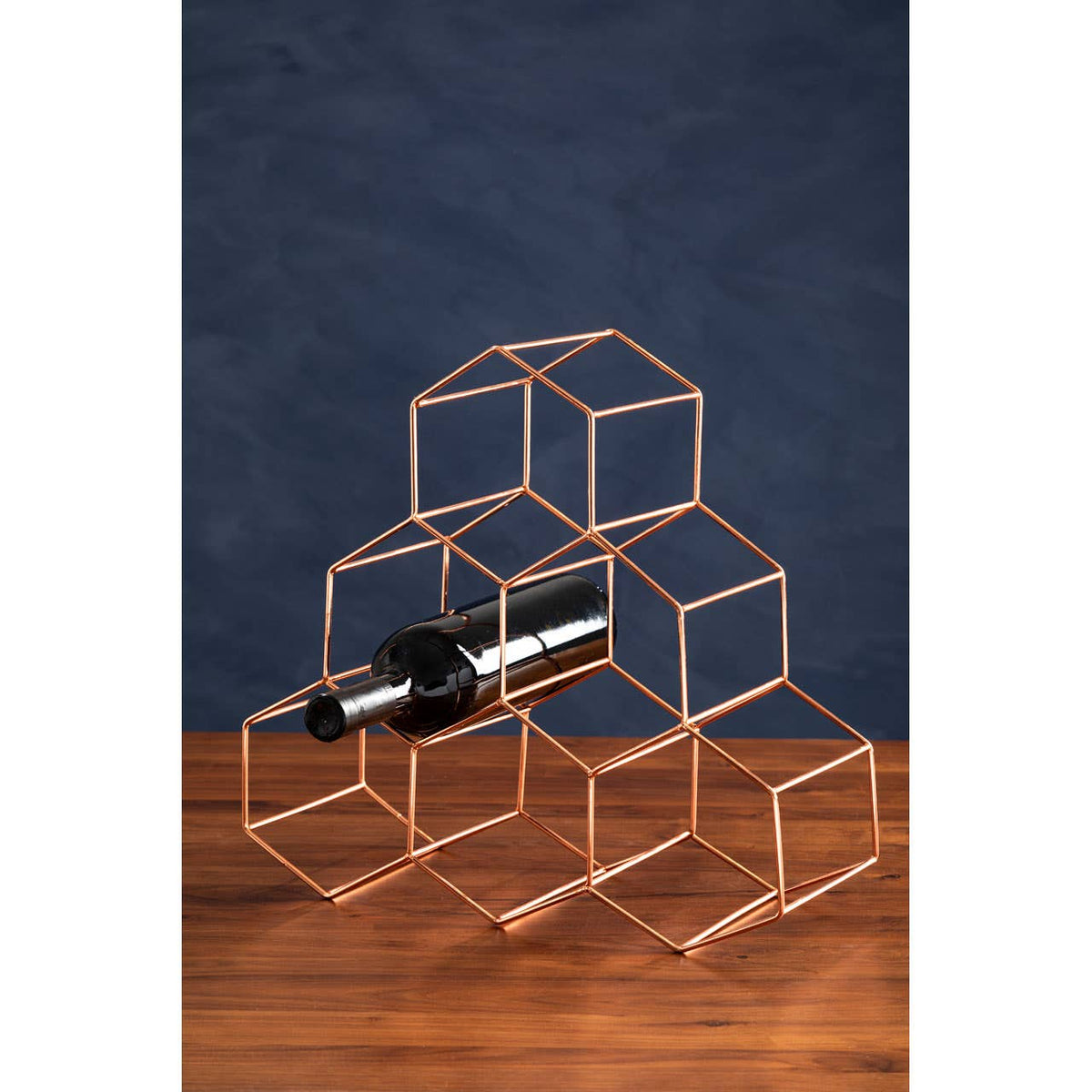 Vertex 6 Bottle Copper Finish Wine Rack