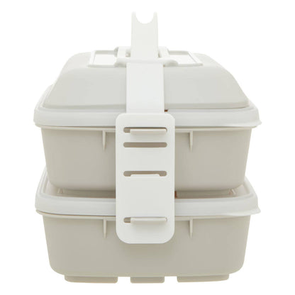Grub Tub Warm Grey And White Lunch Box