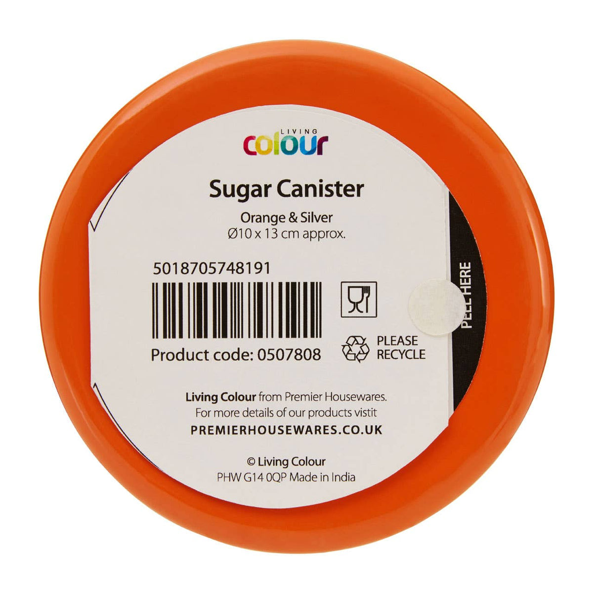 Liberty Orange Enamel Sugar Canister