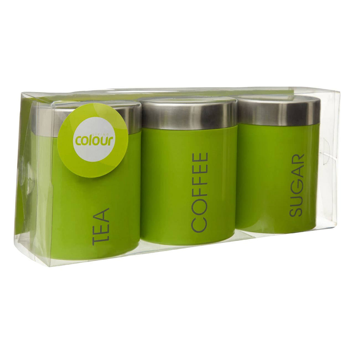 Liberty Lime Green Enamel Tea Coffee and Sugar Canister Set