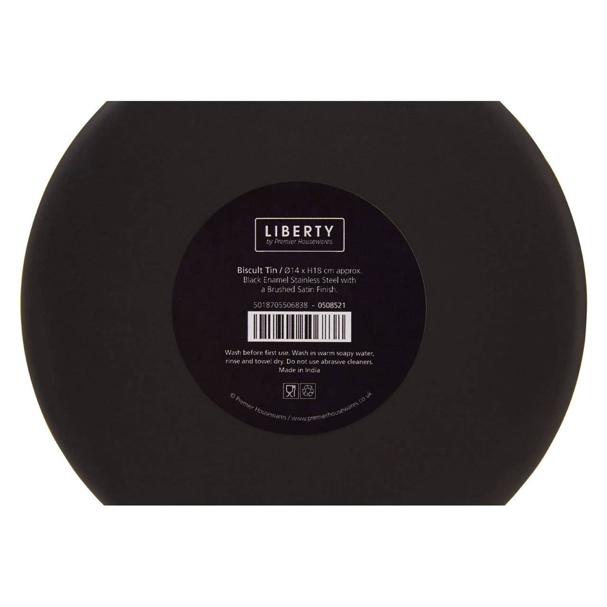 Liberty Black Enamel and Silver Biscuit Canister