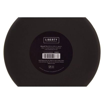 Liberty Black Enamel and Silver Biscuit Canister