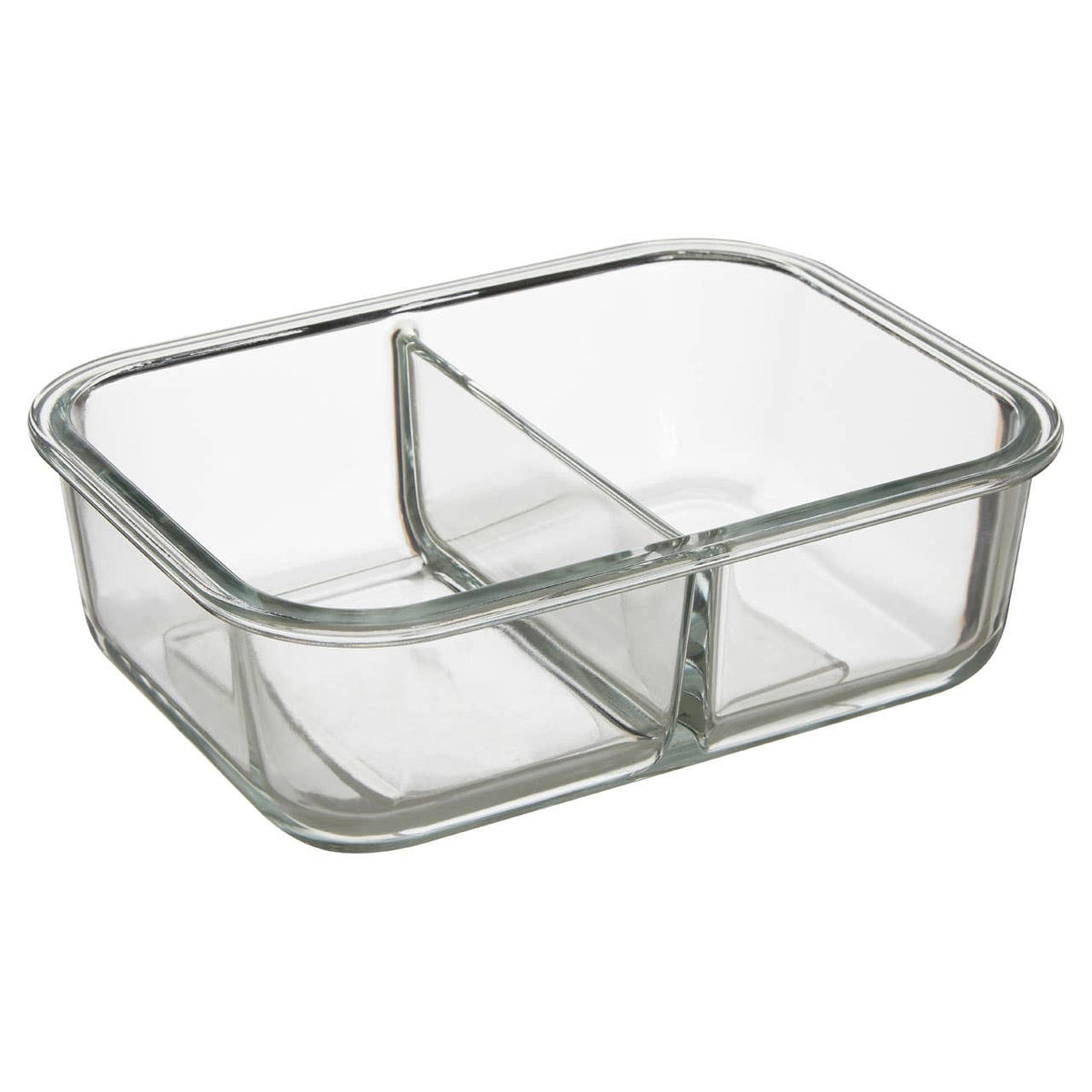 Freska 2 Section Rectangular Glass Container With Lid 1520 ml