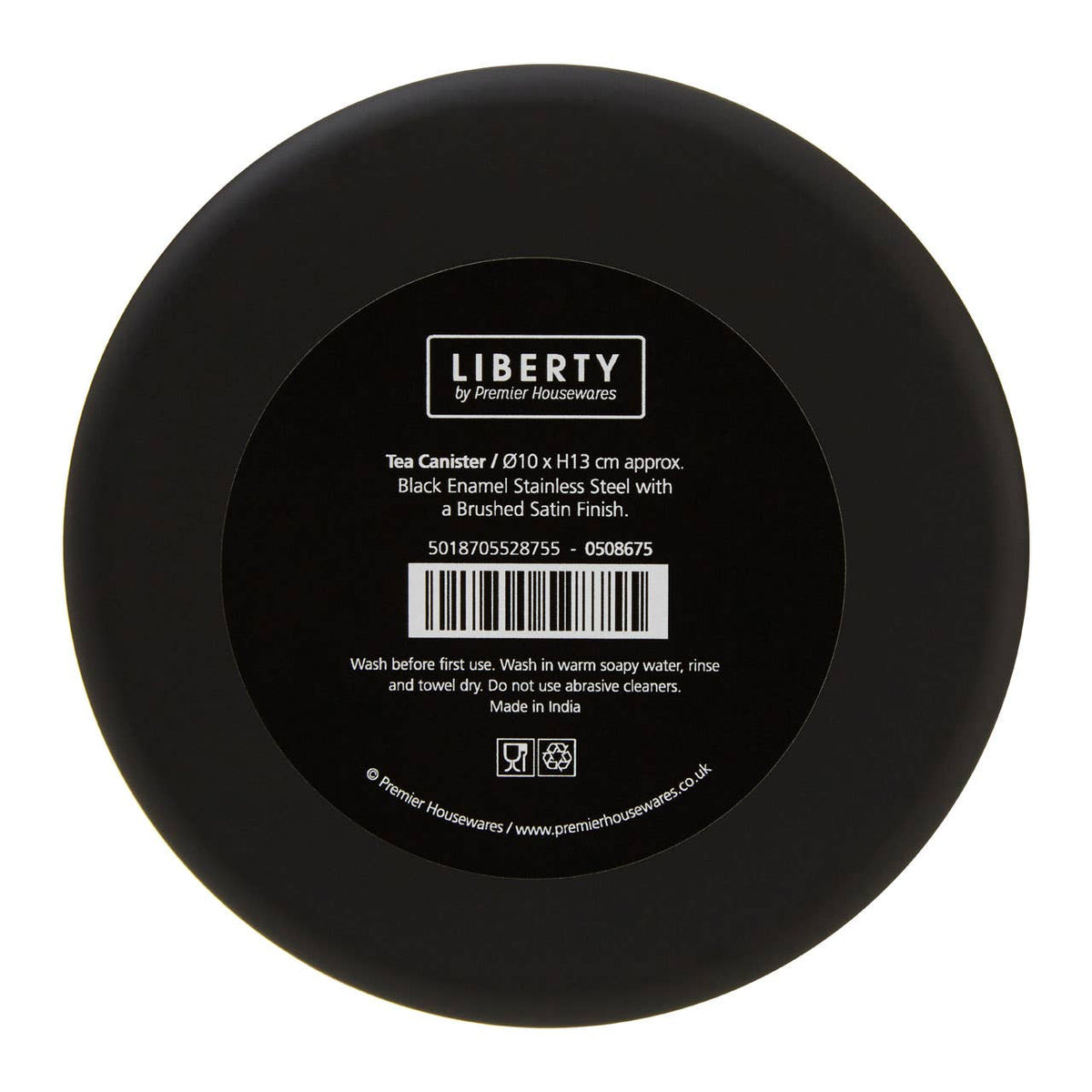 Liberty Black Enamel  and Silver Tea Canister