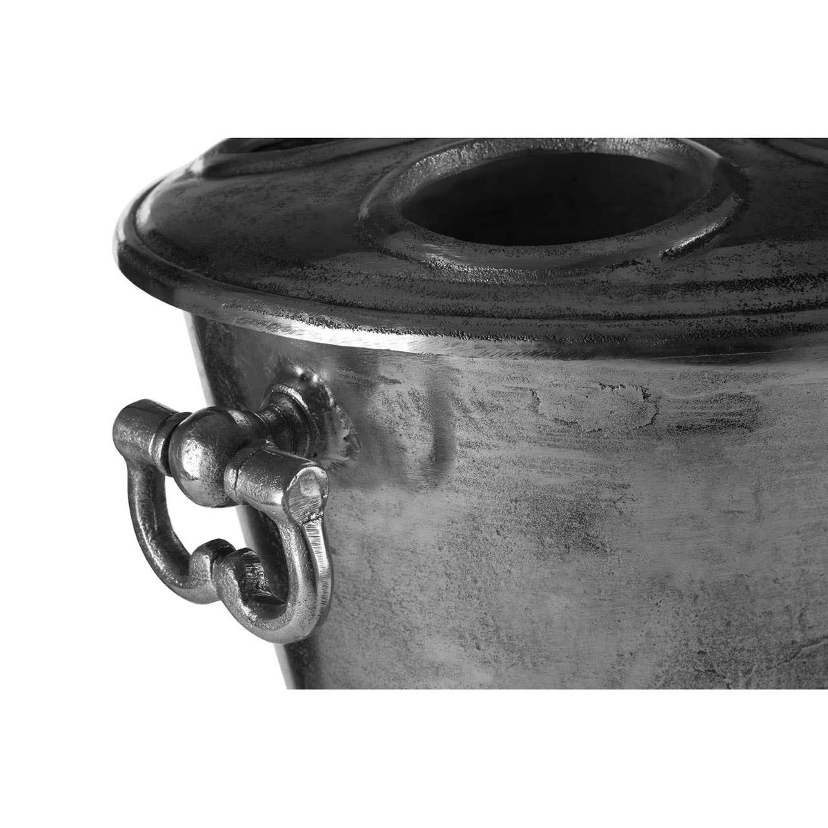 Rustic Antique Silver 4 Bottle Wine Cooler