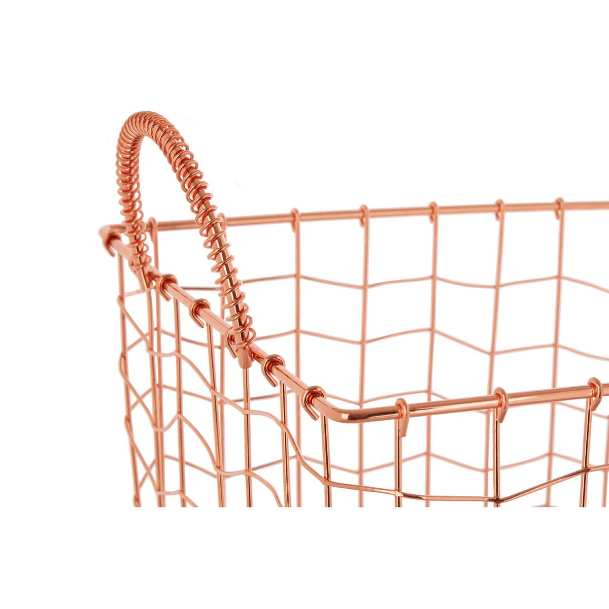 Vertex Wavy Grid Rectangular Wire Basket