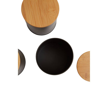 Set Of Three Alton Black Cannisters