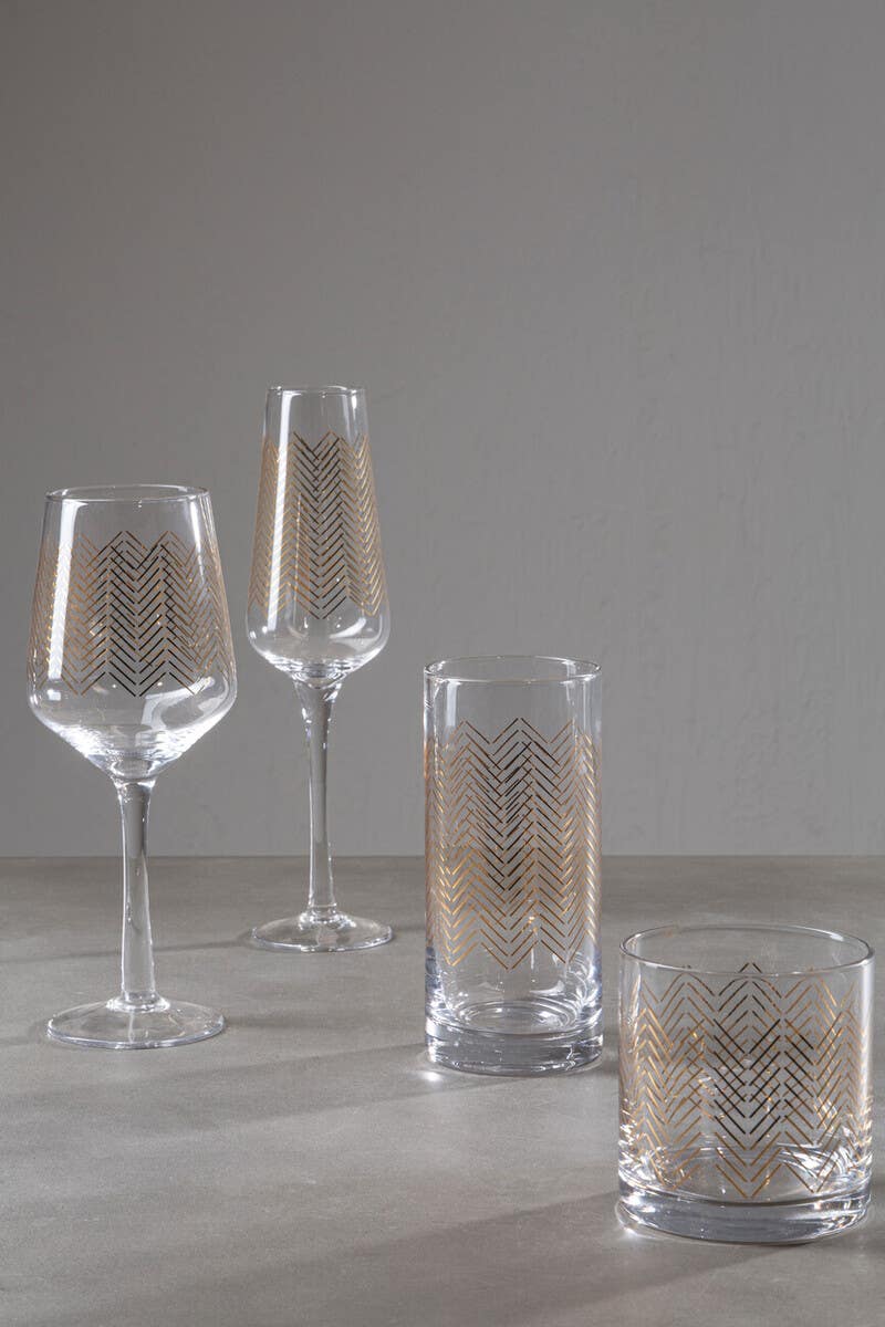 Set Of Four Jazz Champagne Glasses
