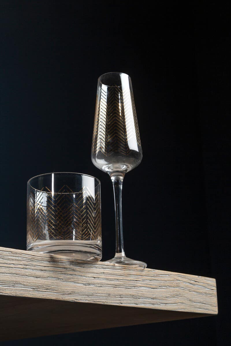 Set Of Four Jazz Tumbler Glasses