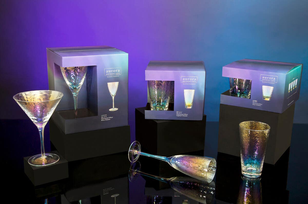 Aurora Set of 2 Lustre Cocktail Glasses