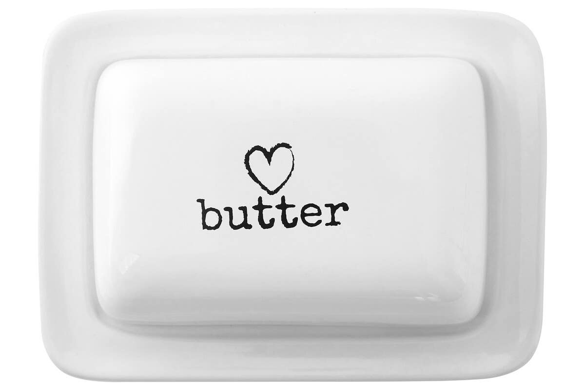 Charm White Ceramic Butter Dish