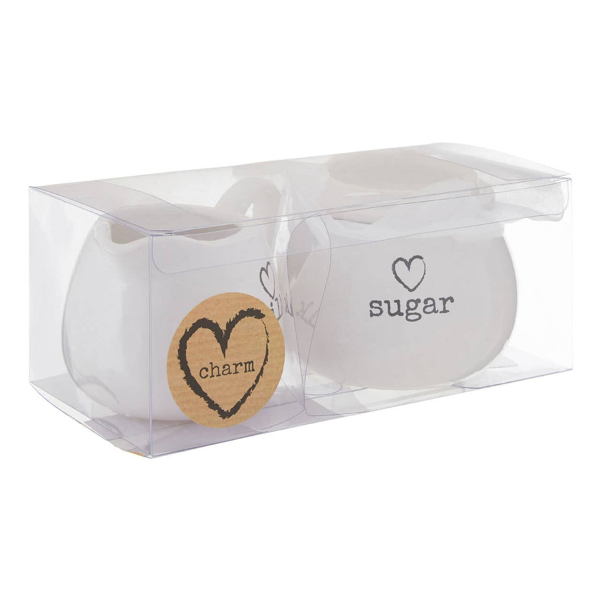 Charm White Ceramic Milk and Sugar Set