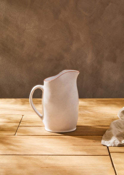 Calisto Terracotta White Glazed Pitcher