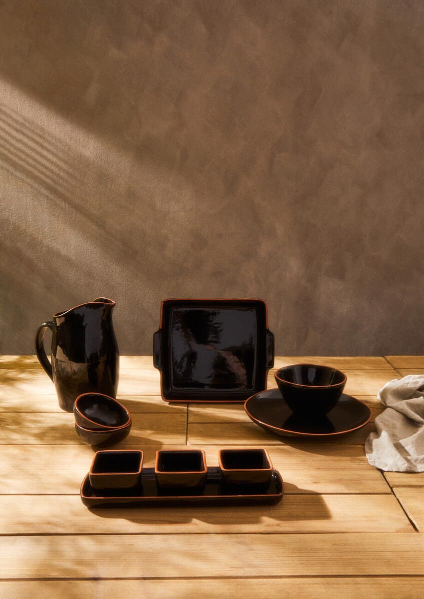 Calisto Terracotta Black Glazed Pitcher