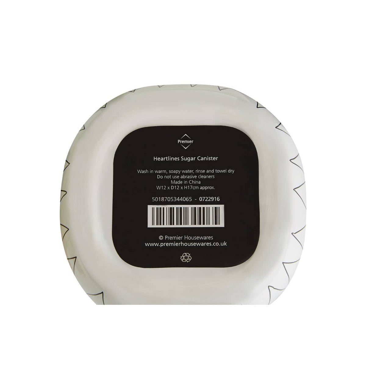 Heartlines Ceramic Clip Top Lid Sugar Canister