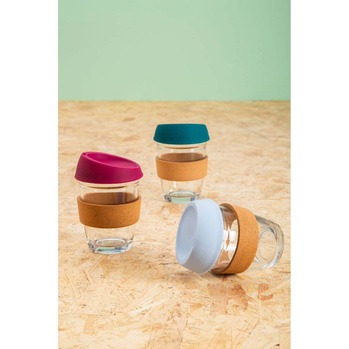 Mimo Glass Mug With Dark Green Silicone Lid