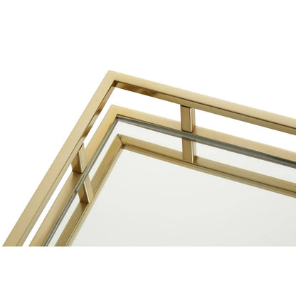 Cruzar Gold Finish and Mirrored Square Tray