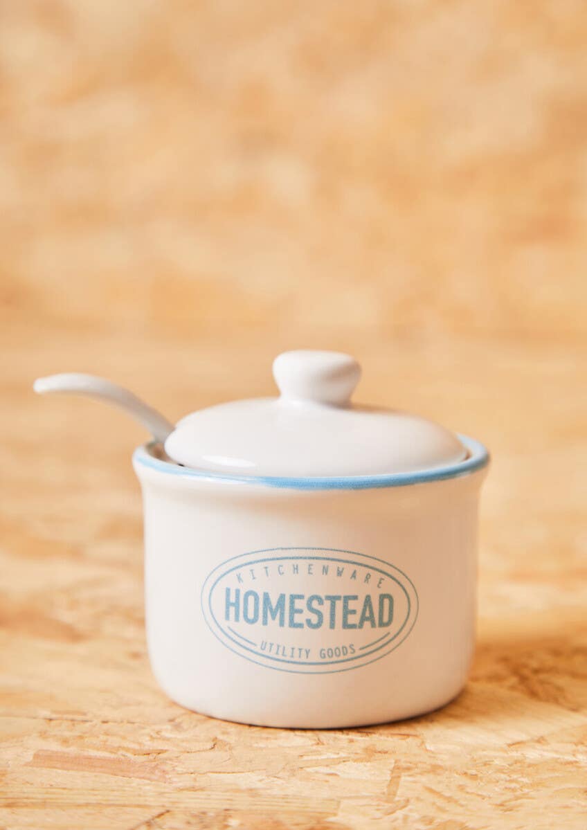 Homestead Sugar Pot With Lid And Spoon
