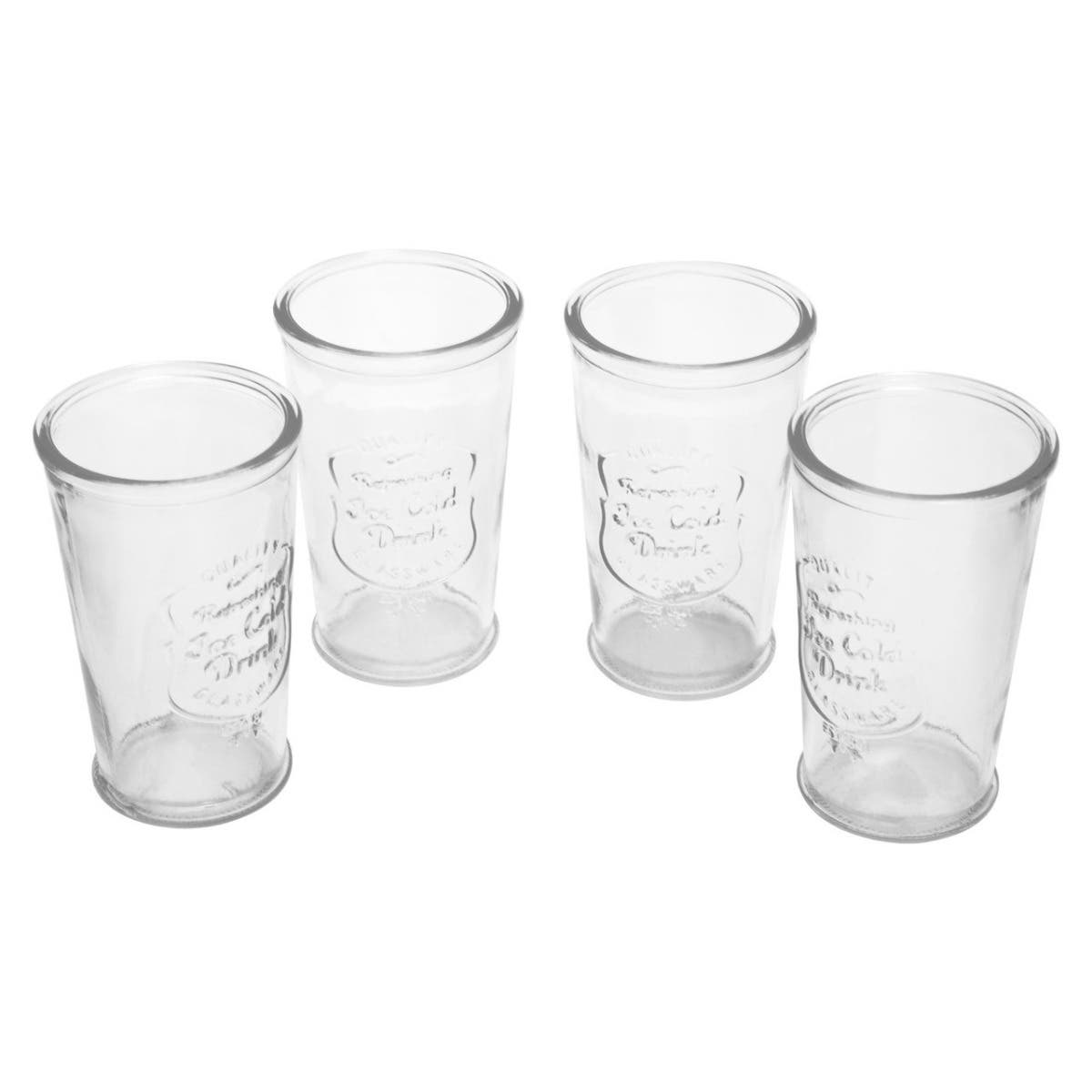 Dayla Embossed Glass Bottle Set With Four Glasses