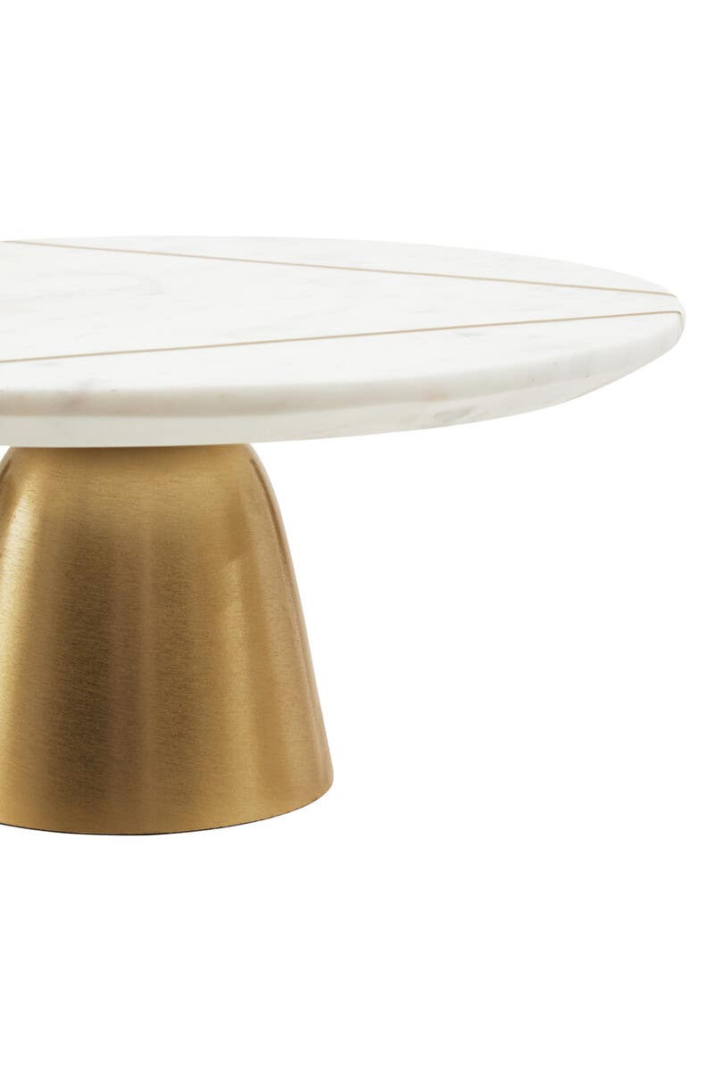 Omari White Marble Cake Stand