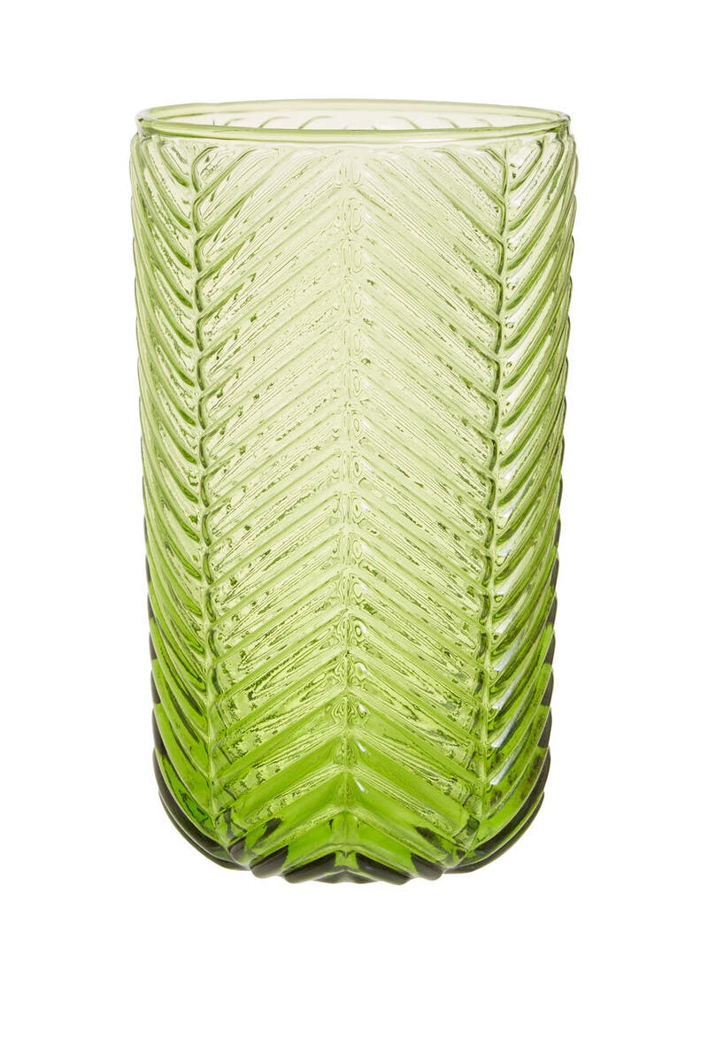 Fleur Set Of Four Green Highball Glasses