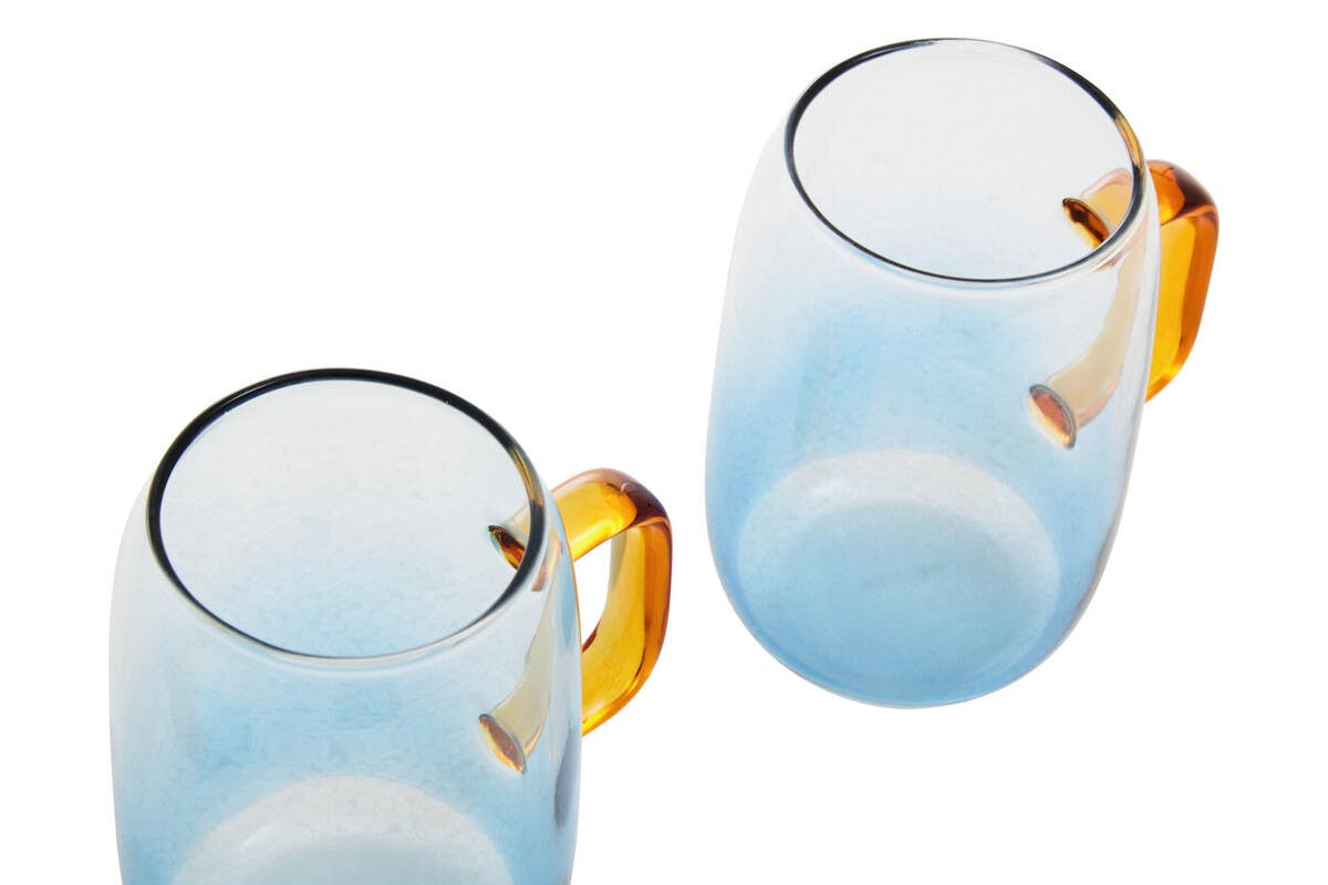 Noa Glass Ombre Blue Pitcher and Cup Set