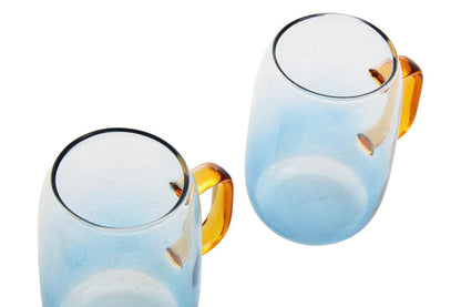 Noa Glass Ombre Blue Pitcher and Cup Set