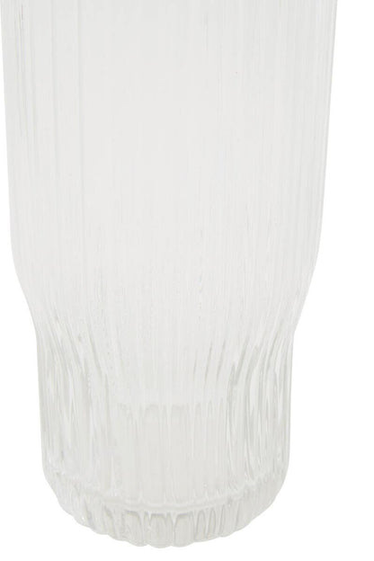 Juno Ribbed Glass And Jug Three Piece Set