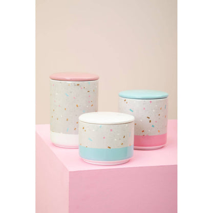 Lozica Small Fine Earthenware Grey Blue Storage Canister