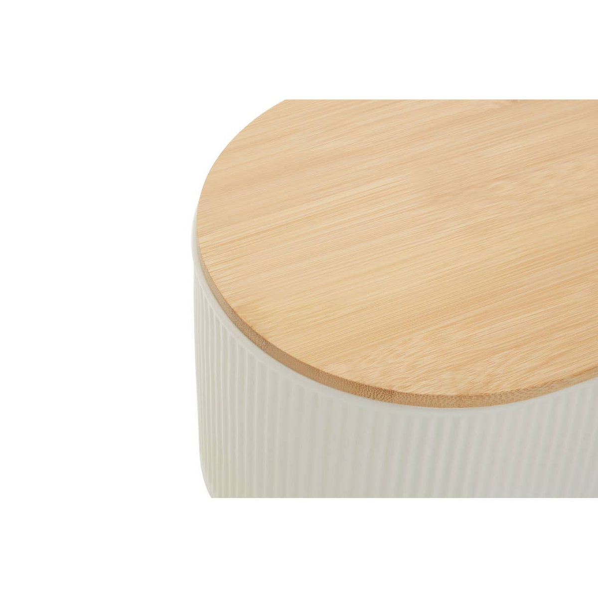 Geome Cream Bread Bin in Stoneware