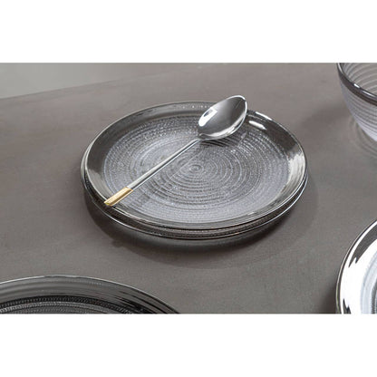 Ida Embossed Glass With Silver Rim Charger Plate