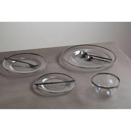 Ida Glass Side Plate With Silver Rim