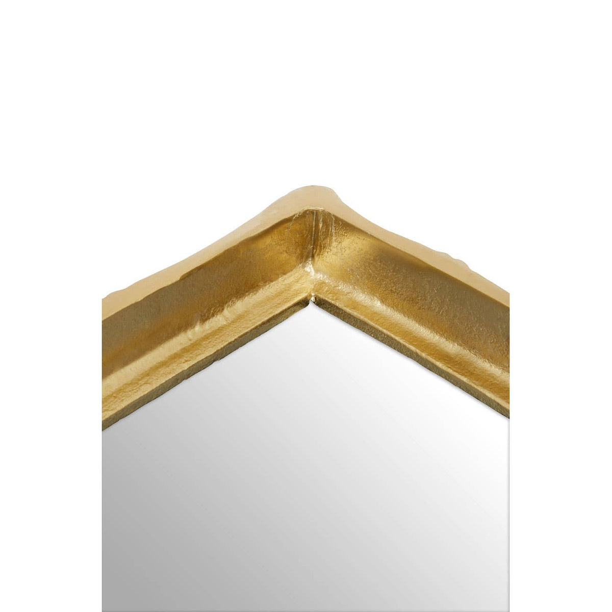 Hiba Gold Finish Bamboo Effect Mirrored Tray