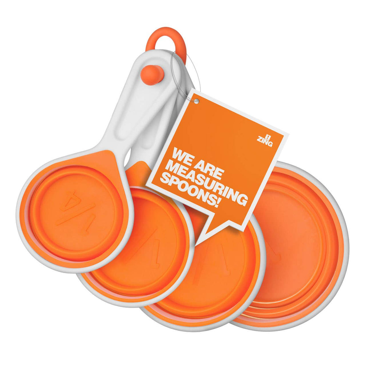 Zing Set of 4 Collapsible Orange Silicone Measuring Cups