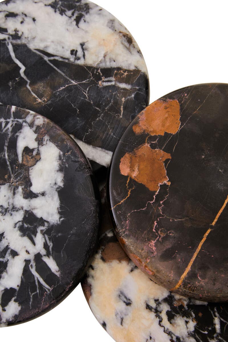 Salmo Black Marble Set of Four Marble Coasters