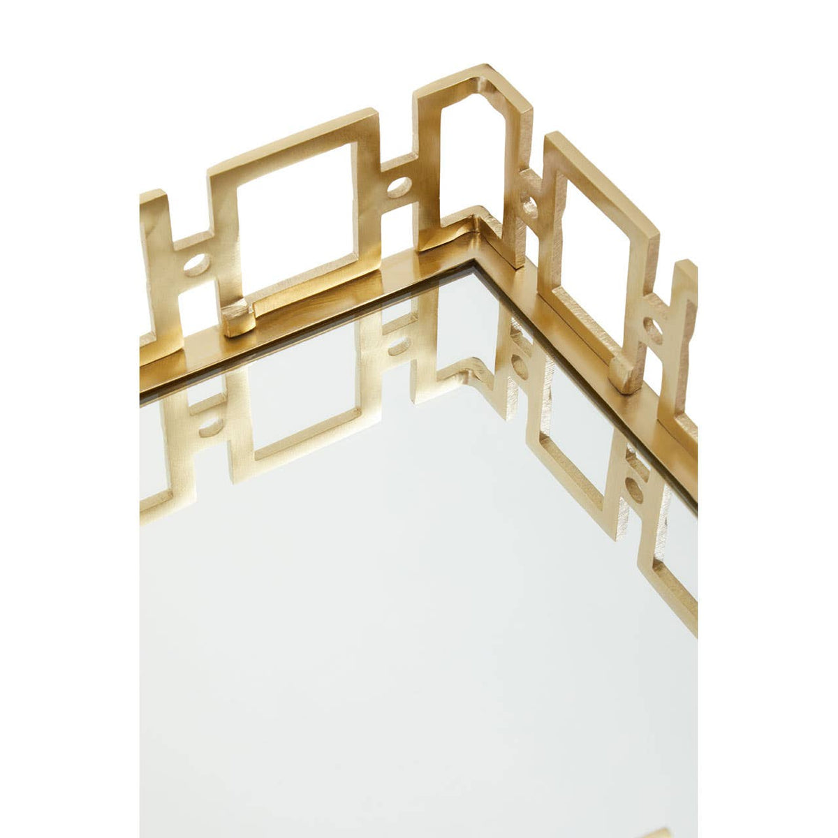 Rhoda Rectangle Gold Mirror Tray