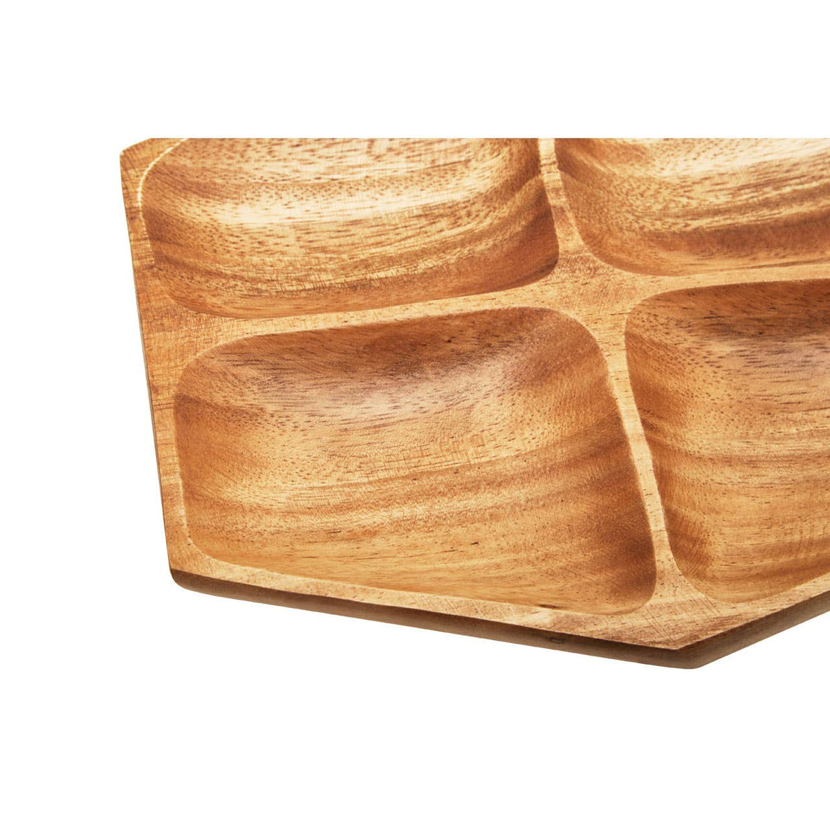 Kora Small Four Section Serving Dish in Acacia Wood
