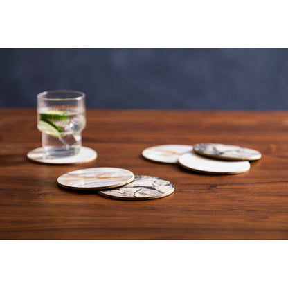 Mimo 6 Piece Marble Effect Assorted Cork Coasters