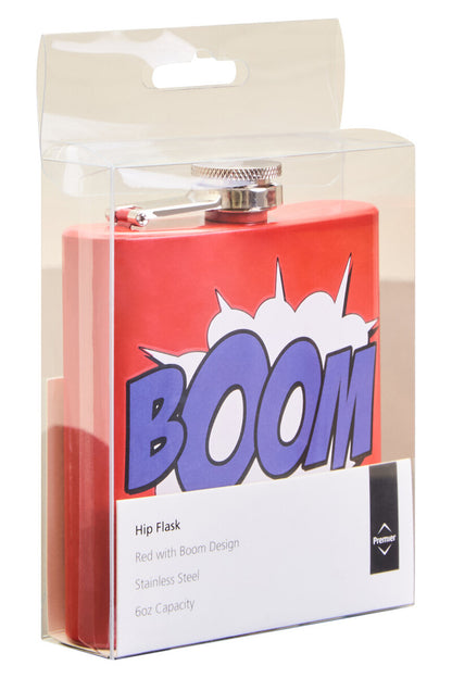 Auden Red Hip Flask with Boom Design