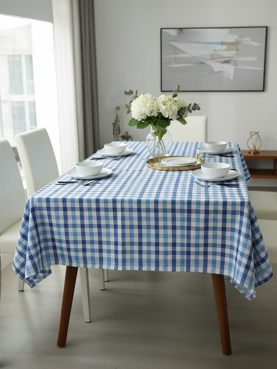 Thread and Loom Blue Check Tablecloth