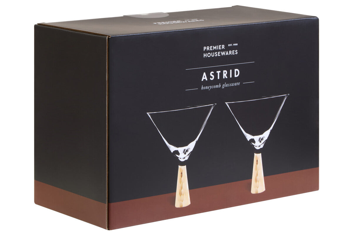 Astrid Set Of Two Cocktail Glasses With Gold Finish Stem