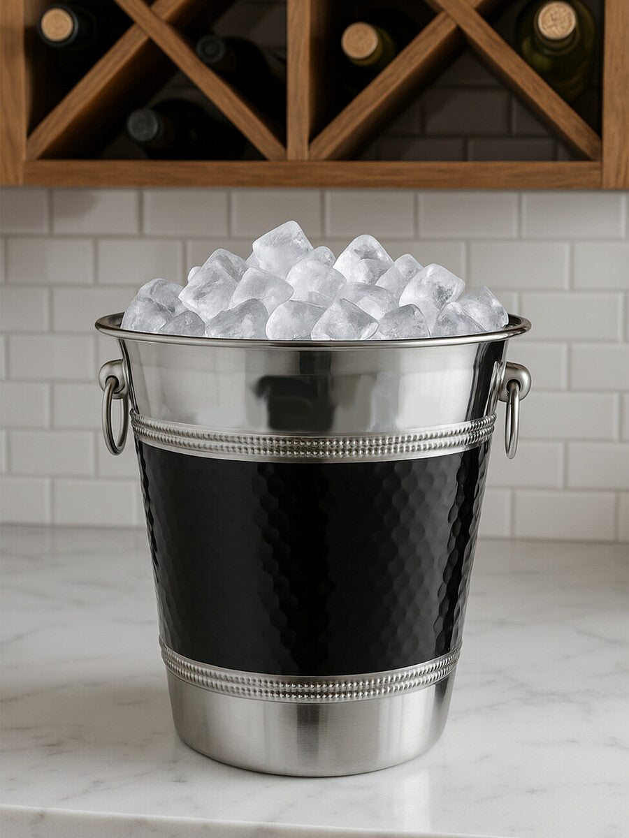 Mixology Stainless Steel With Black Band Champagne Bucket