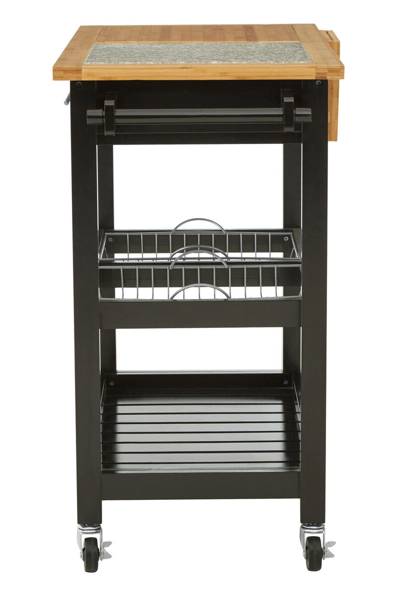 Harlow Glenn Wide Kitchen Trolley with Granite Top