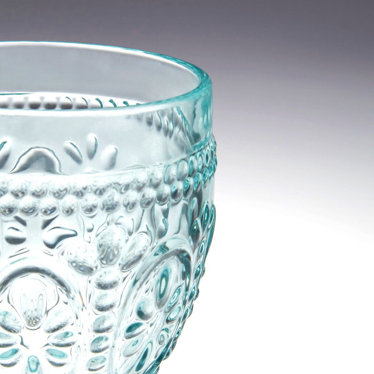 Fleur Set of 4  Pink And Blue Wine Glasses