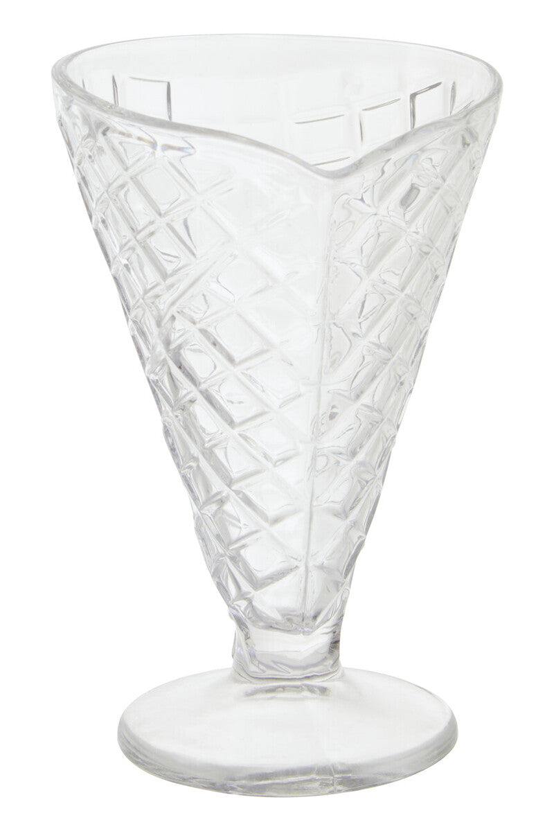 Torta Set of Four Waffle Cone Design Glass Sundae Dishes
