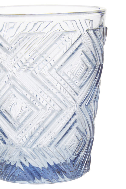 Fleur Set Of Four Embossed Blue Tumblers