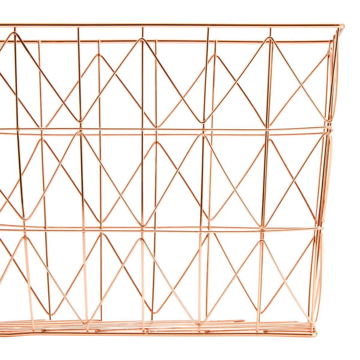 Vertex Copper Finish Cross Design Wire Basket