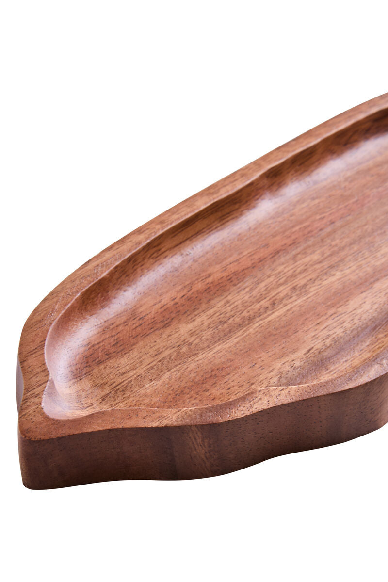 Kora Acacia Wood Medium Organic Shape Serving Plate and Tray